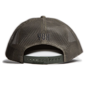 Green Mesh Backed Hat with Round Patch
