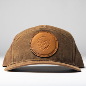 Waxed Oil Cloth Hat with Leather Patch