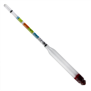 Glass Triple Scale Hydrometer with Hard Pack Case